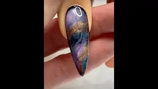 How To Create Custom Marble Gel Polish Nail Art on Acyrlic Nails Tutorial