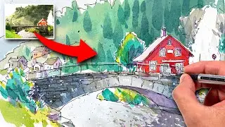 LANDSCAPE Urban Sketching Tips For Beginners!