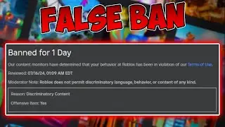 I GOT FALSELY BANNED ON ROBLOX..