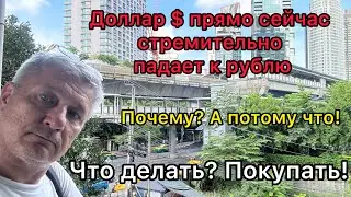 Доллар прямо сейчас падает к рублю. Почему? Потому что! Что делать? Покупать!