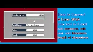 How to convert #error in Text | Msg box with comments and button using Excel data validation.