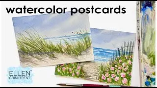 Simple Watercolor Coastal postcards