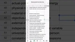 a "text to column" using 'search and replace'  using  "Clean Text" app on iphone with Google Sheets