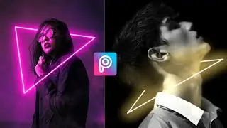 PicsArt Glowing triangle edit |editing tricks | PicsArt editing tutorial