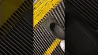 Cinderella lost her croc on Disneyland escalator..