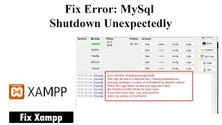 How to fix Error: MySql Shutdown Unexpectedly | How to fix Xamp MySQL error