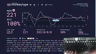 Typing 220WPM for 30 seconds