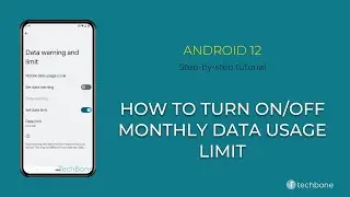 How to Turn On/Off Monthly Data usage Limit [Android 12]