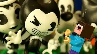 BENDY vs BALDI vs FORTNITE vs FNAF - LEGO Minecraft Stop Motion Animation