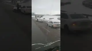 Утренняя авария на 116-км внутренней стороны КАД с юга на север, у съезда на Краснофлотское шоссе.
