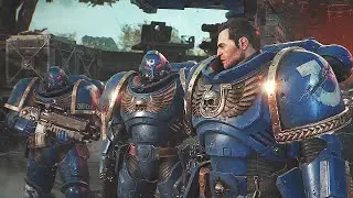 Ultramarines Reinforce the Cadians Scene - Warhammer 40,000 Space Marine 2