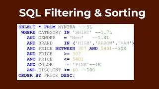 Filtering and Sorting in SQL || Column Alias || Distinct || Where Clause