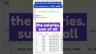 SQL Interview Question - How To Find The Sum of a Column in a SQL Table? 