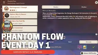 Phantom Flow Event Day 1 EXTREME Difficulty , Electrogana's Triumph, Genshin impact 2.0 Inazuma