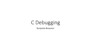 2.6 C Debugging