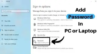 How to set password in pc or laptop windows