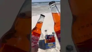 Drinking Nuka Cola Victory on the beach!