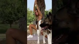 Fun workouts with your dog in nature #dog #fannyvideo #fitness #girl