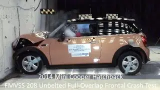 2014-2022 Mini Cooper Hatchback (F56) FMVSS 208 Unbelted Full-Overlap Crash Test