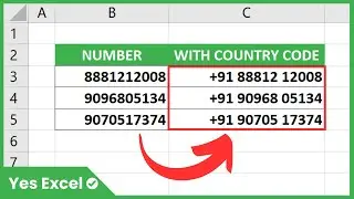 Add Country Code to Mobile Number in Excel (Bulk - Automatic)