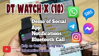 Demo of Social App Notifications, Bluetooth Call on Smartwatch with DT Watch X (10)