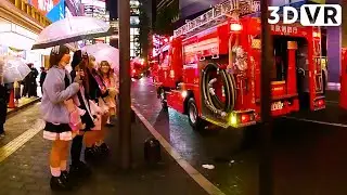 Kabukicho walk at rainy night | VR180 VIDEO JAPAN