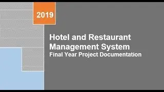 Hotel and Restaurant Management System Final Project Documentation | Download PDF File Free