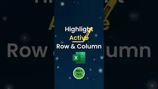 Highlighted Row & column in Excel |  logics Excel💯 | 