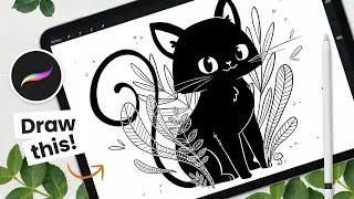 How To Draw A Witchy Cat • Procreate Drawing Tutorial