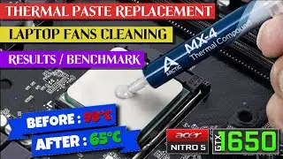 Thermal Paste Replacement & Fan Cleaning | Acer Nitro 5 GTX 1650 Laptop | Benchmark / Results