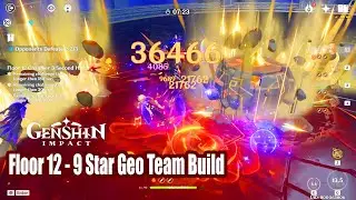 Genshin Impact - Abyss Floor 12 Update 9 Star Gameplay - Best Geo Team MC Geo Albedo