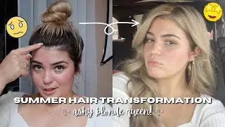 COME WITH ME: dying my hair ashy blonde!💌 vloggie + come to the hair salon w me! | laur♡ |