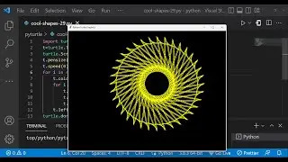 Python Turtle Graphics - 40 | Cool Shape Drawing | Python Turtle Video | Learnonpy | @Python_Shorts