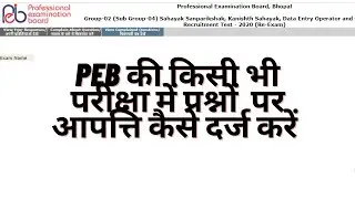 ONLINE EXAMINATIONS OBJECTIONS - PEB के किसी भी एग्जाम में आपति कैसे दर्ज करें