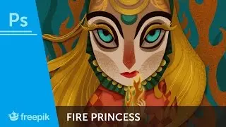 PROMO - How To Paint A Fire Princess in Adobe Photoshop - Sarita Kolhatkar | Freepik