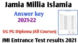 Jamia entrance answer key 2021 Jamia answer key UG pg diploma all courses 2021