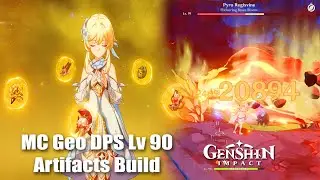 Genshin Impact - MC Geo DPS Lv 90 Artifacts Build Showcase - Talents Lv 10 C6