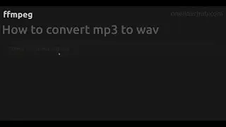 How to convert mp3 to wav 