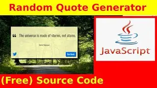 38th JavaScript Project - Random Quote Generator with tweet option tutorial for beginners