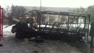Те, що лишилося від маршрутки у Сумах