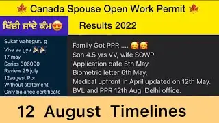 Canada SOWP PPR Today 12 August | Latest Canada Spouse Open Work Permit Results 2022