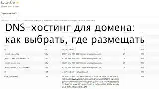 DNS-hosting (днс-хостинг) для домена: как выбрать, где размещать