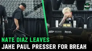 Nate Diaz leaves Jake Paul Press Conference to go to the bathroom