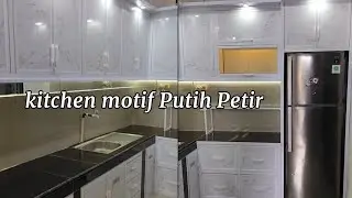 Kitchen set motif Putih petir