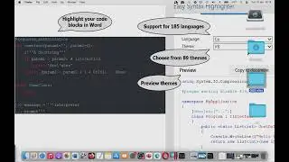 Easy Syntax Highlighter MAC OS add-in/add-on/plugin WORD