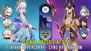 C0 Ayaka Hypercarry and C1 Cyno Hyperbloom - Genshin Impact Abyss 3.4/3.5 - Floor 12 9 Stars