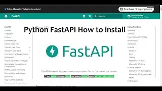 Python FastAPI How to install