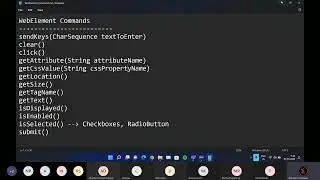 WebElement Commands || #06 Selenium
