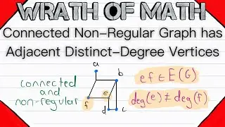 Proof: Non-Regular Graph has Adjacent Vertices with Distinct Degrees | Connected Graphs