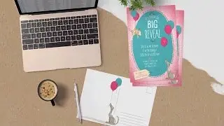 ILLUSTRATOR TUTORIAL | How to Design a Baby Gender Reveal Postcard